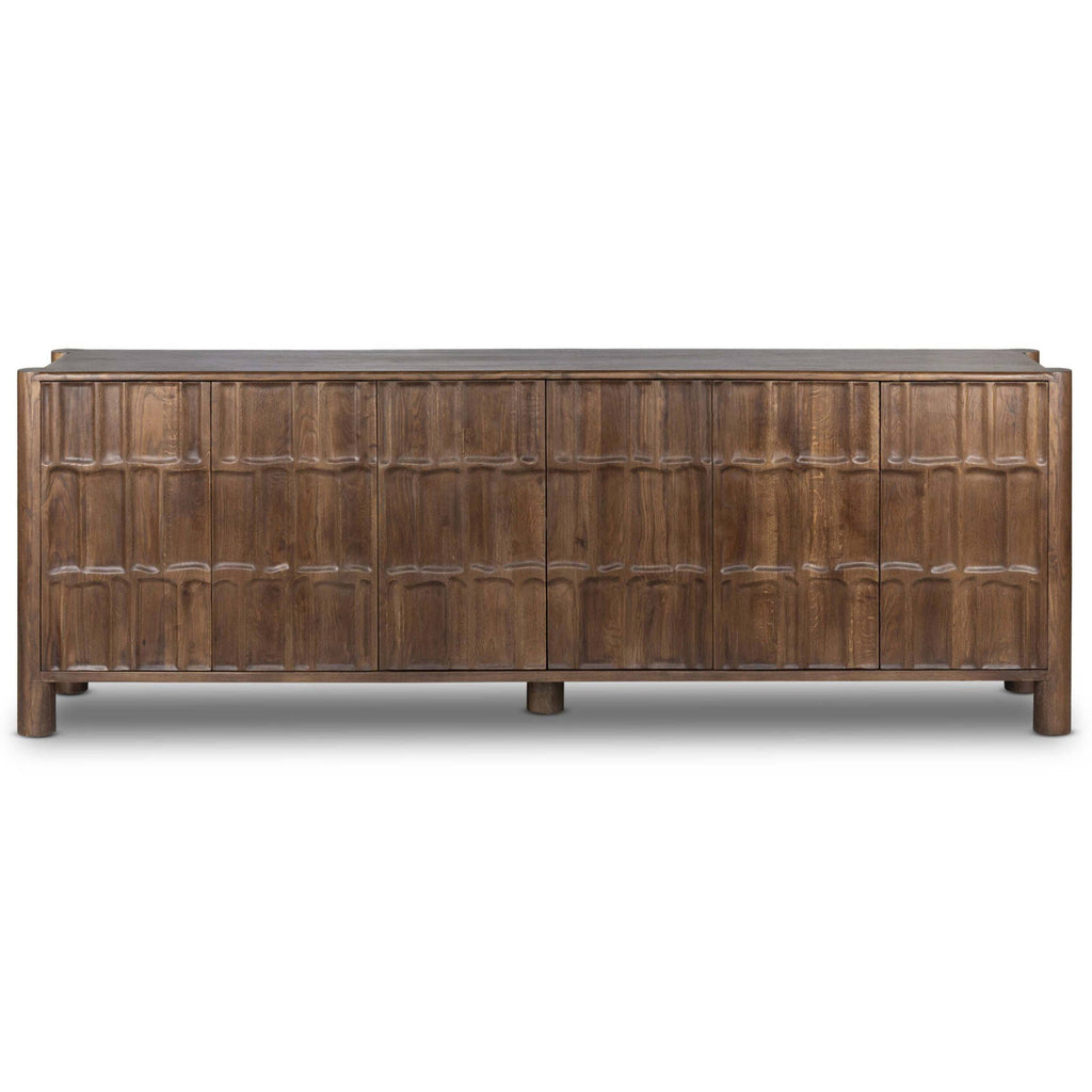Ezri 6 Door Sideboard in Cocoa by Four Hands | Solid Oak Storage