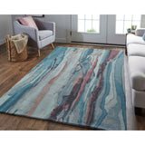 Feizy Rug Amira 8634F, Teal/Multi-Rugs1-High Fashion Home