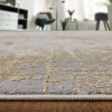 Feizy Rug Aura 39LNF, Gold/Gray-Rugs1-High Fashion Home