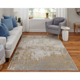 Feizy Rug Aura 39LNF, Gold/Gray-Rugs1-High Fashion Home