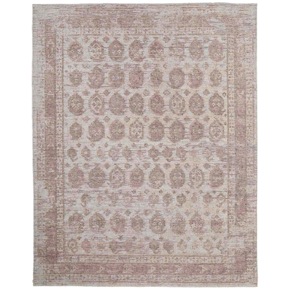 Feizy Rug Loralai 8A66F, Taupe/Plum-Rugs1-High Fashion Home