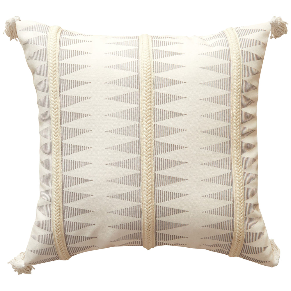 Geo Braid Pillow, Grey