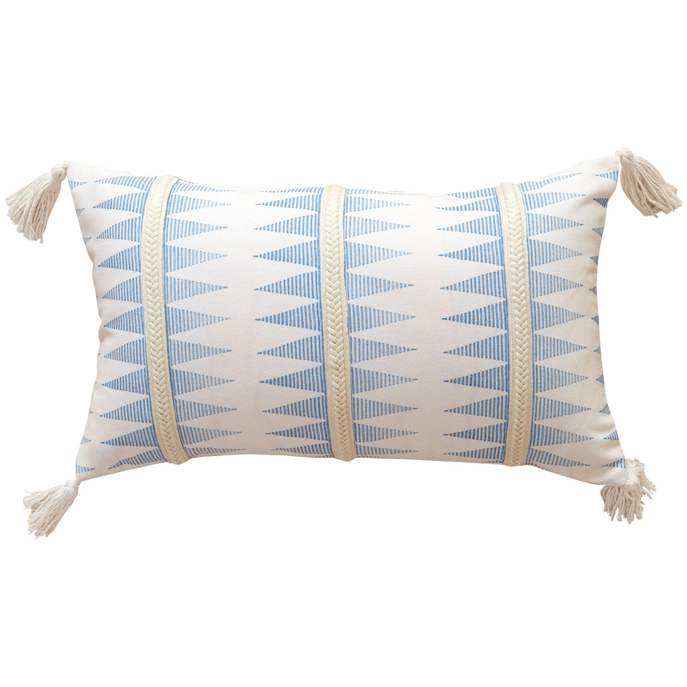 Geo Lumbar Braid Pillow, Blue