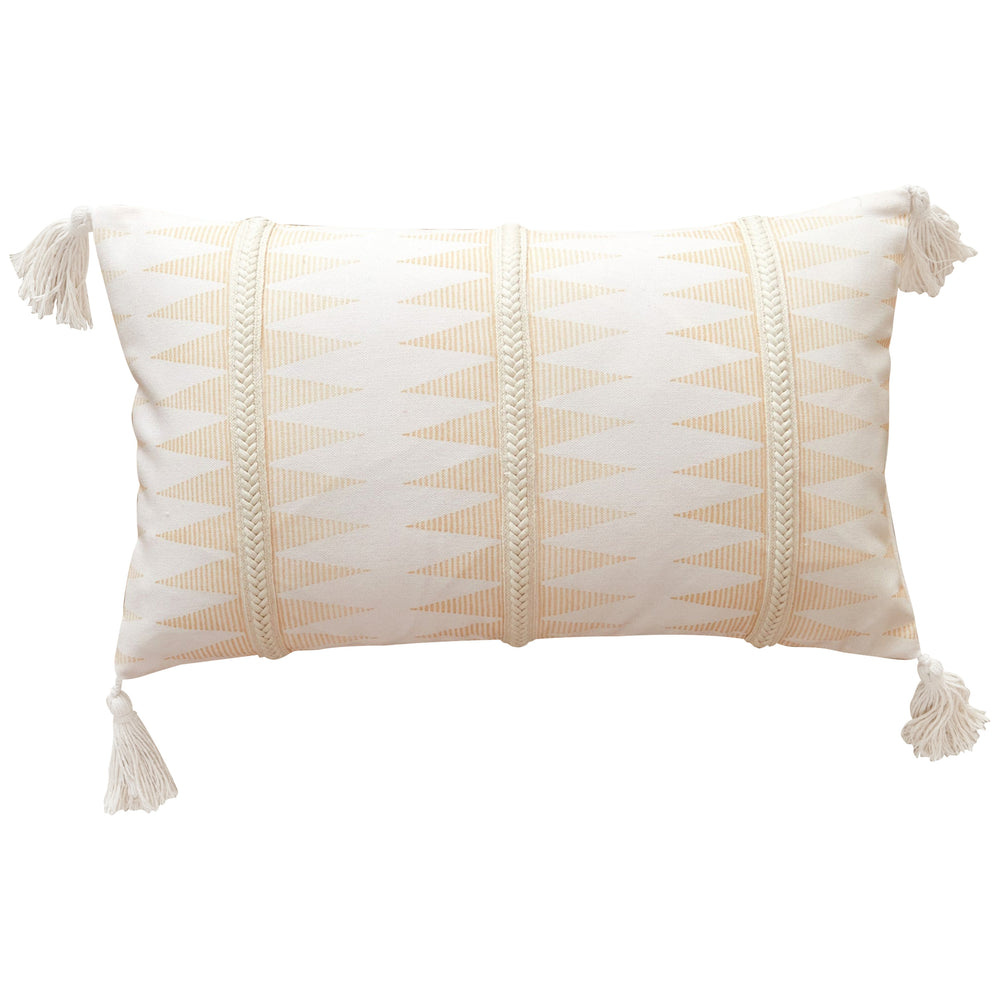 Geo Lumbar Braid Pillow, Yellow