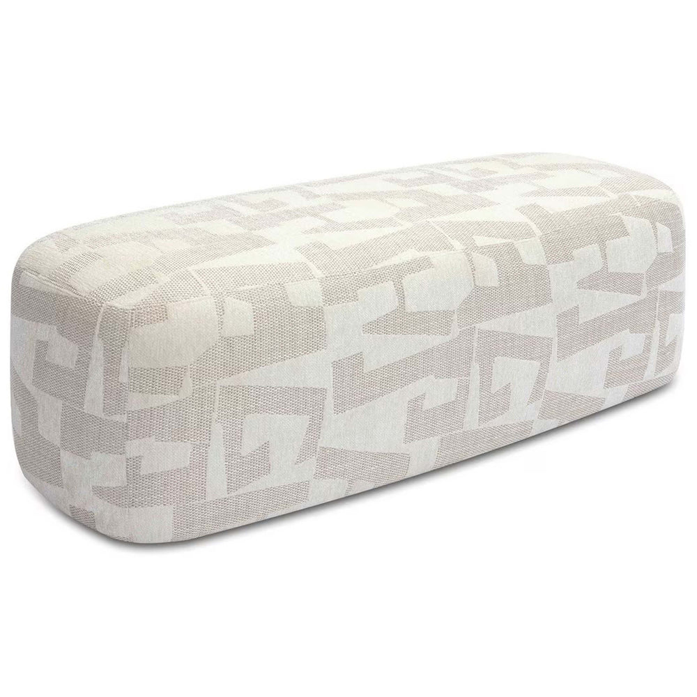 Graceland Bench, Cream Jacquard-Furniture - Benches-High Fashion Home