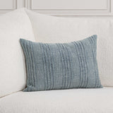 Gratitude Lumbar Pillow, Sea Fog Blue