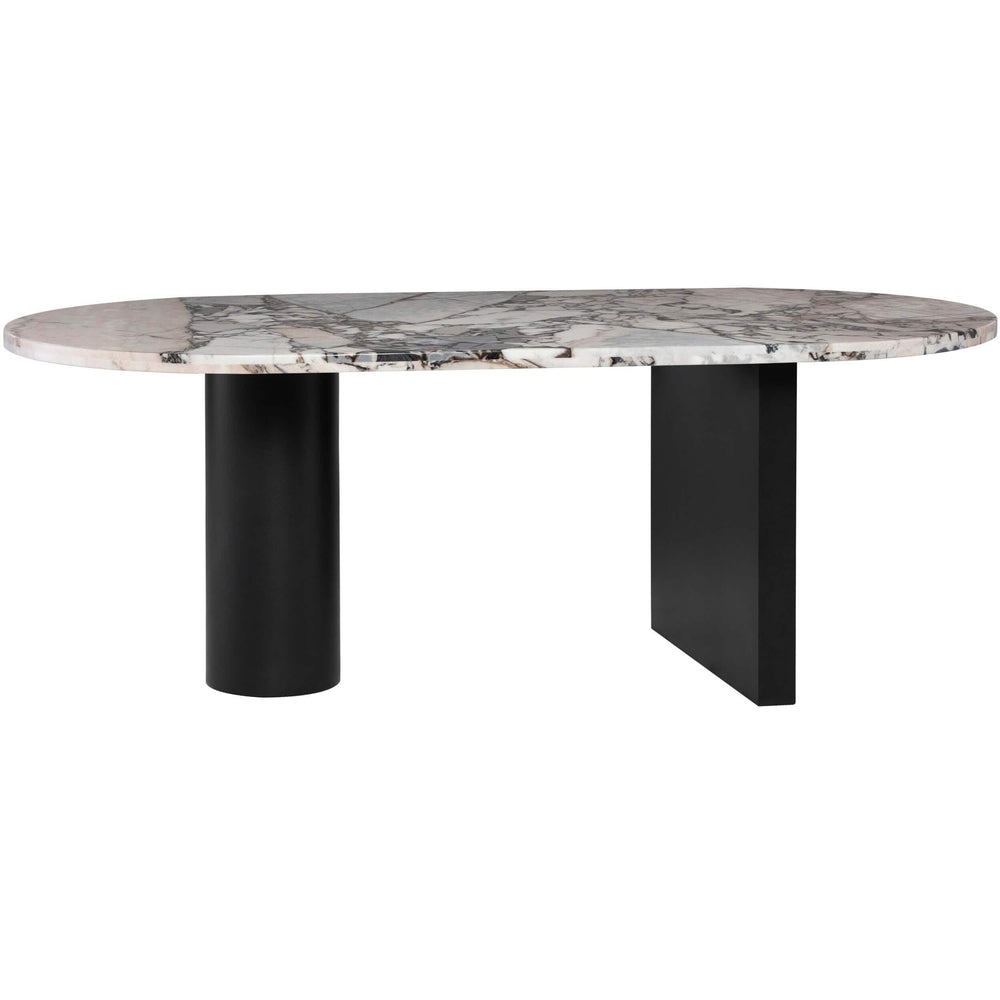 Stories Dining Table, Luna Marble/Matte Black Base