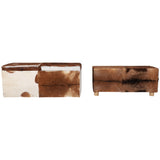 Hair on Hide Benches, Multi, Set of 2