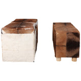 Hair on Hide Benches, Multi, Set of 2