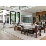 Halston Leather Ottoman, Heirloom Black by Four Hands