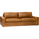 Halston Leather Sofa, Libby Amaretto-Furniture - Sofas-High Fashion Home