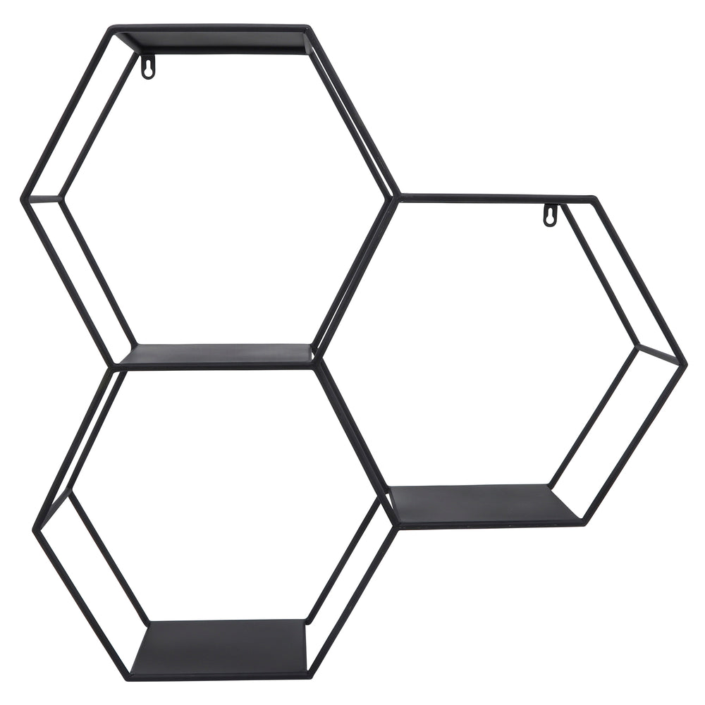 Hexagon Wall Shelf, Black