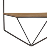 Hexagon Wall Shelves, Brown, Set of 2