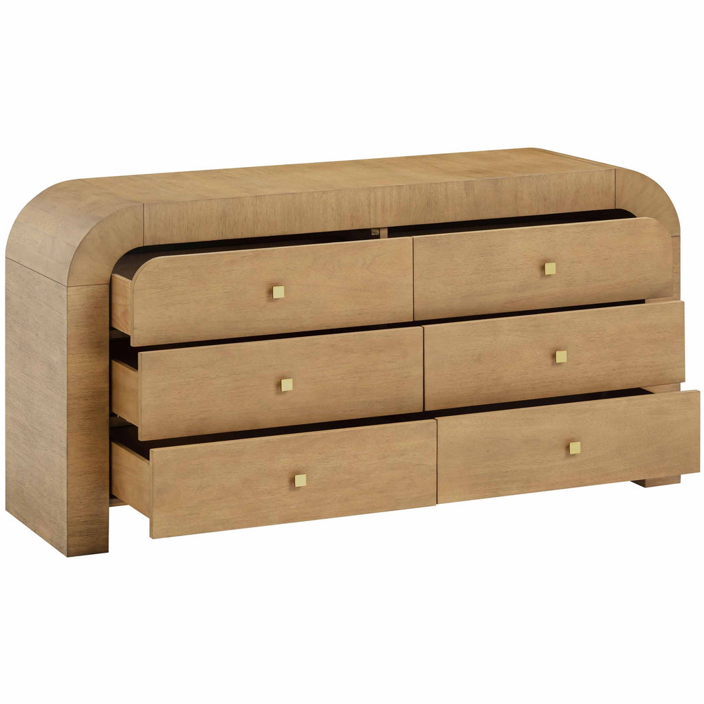 Hump 6 Drawer Dresser, Natural – High Fashion Home Hump 6 Drawer Dresser, Natural – High Fashion Home