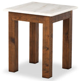 Jessa End Table, White Marble by Four Hands