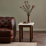 Jessa End Table, White Marble by Four Hands