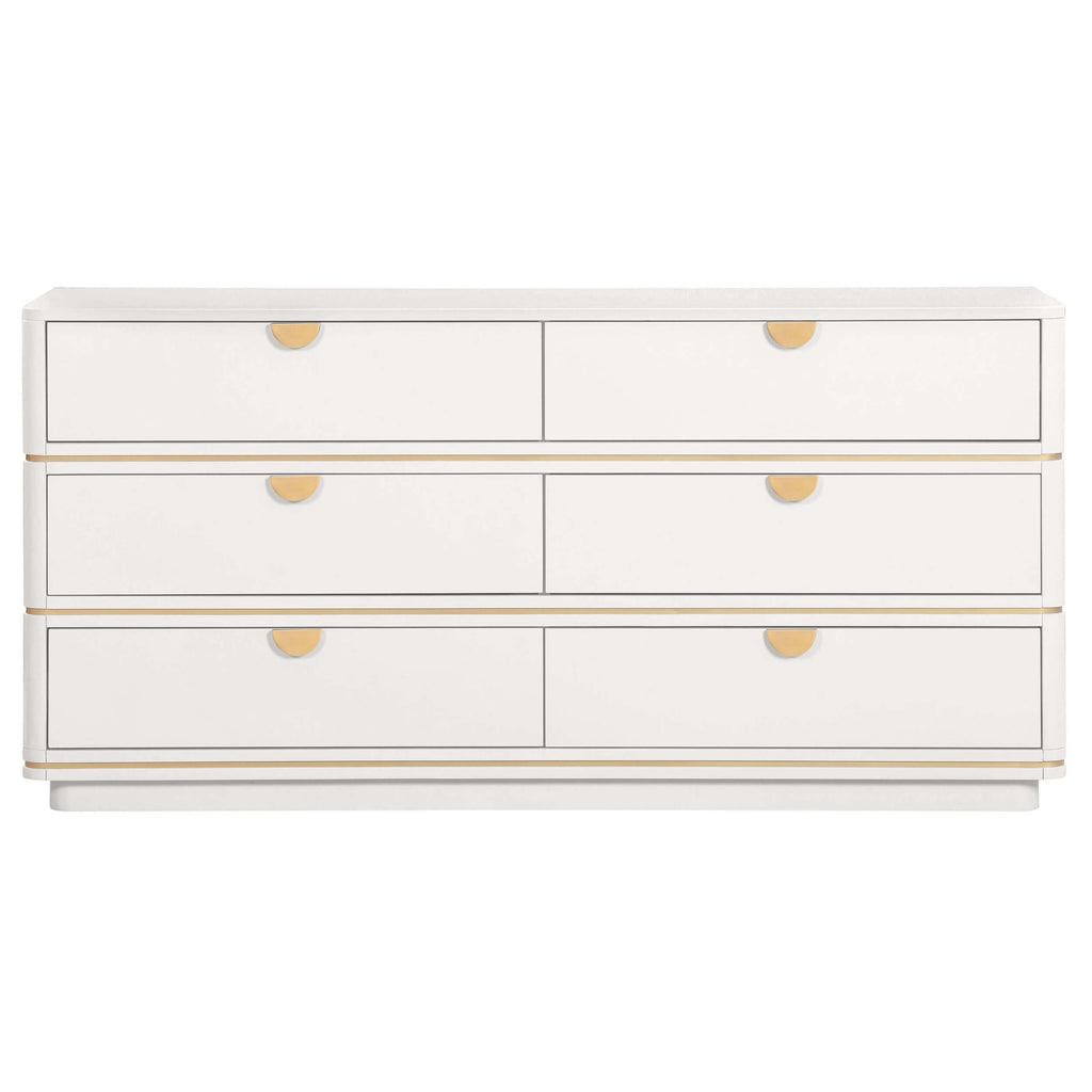 Julieta 6 Drawer Dresser, Cream High Fashion Home Julieta 6 Drawer Dresser, Cream High Fashion Home