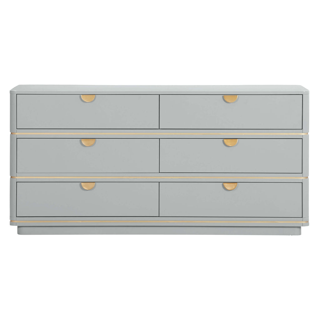 Julieta 6 Drawer Dresser, Grey High Fashion Home