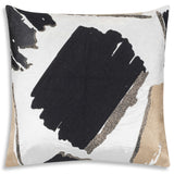 Kas Brushstroke Pillow, Ivory/Black-Accessories-High Fashion Home