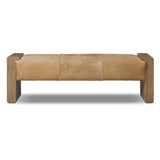 Knox Leather Bench, Light Hair on Hide by Four Hands-Furniture - Chair-High Fashion Home