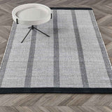 Kochi Stripe Rug, Ivory/Black