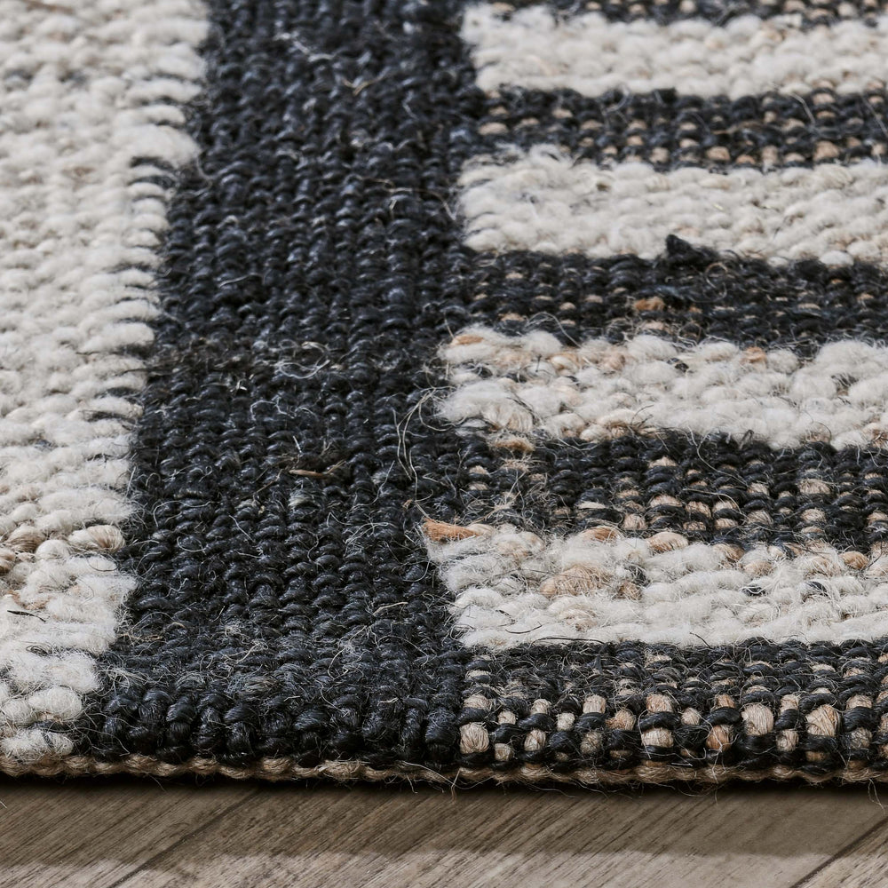 Kofu Stripe Rug, Natural/Black-Rugs1-High Fashion Home