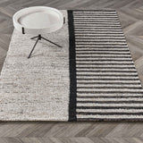 Kofu Stripe Rug, Natural/Black-Rugs1-High Fashion Home