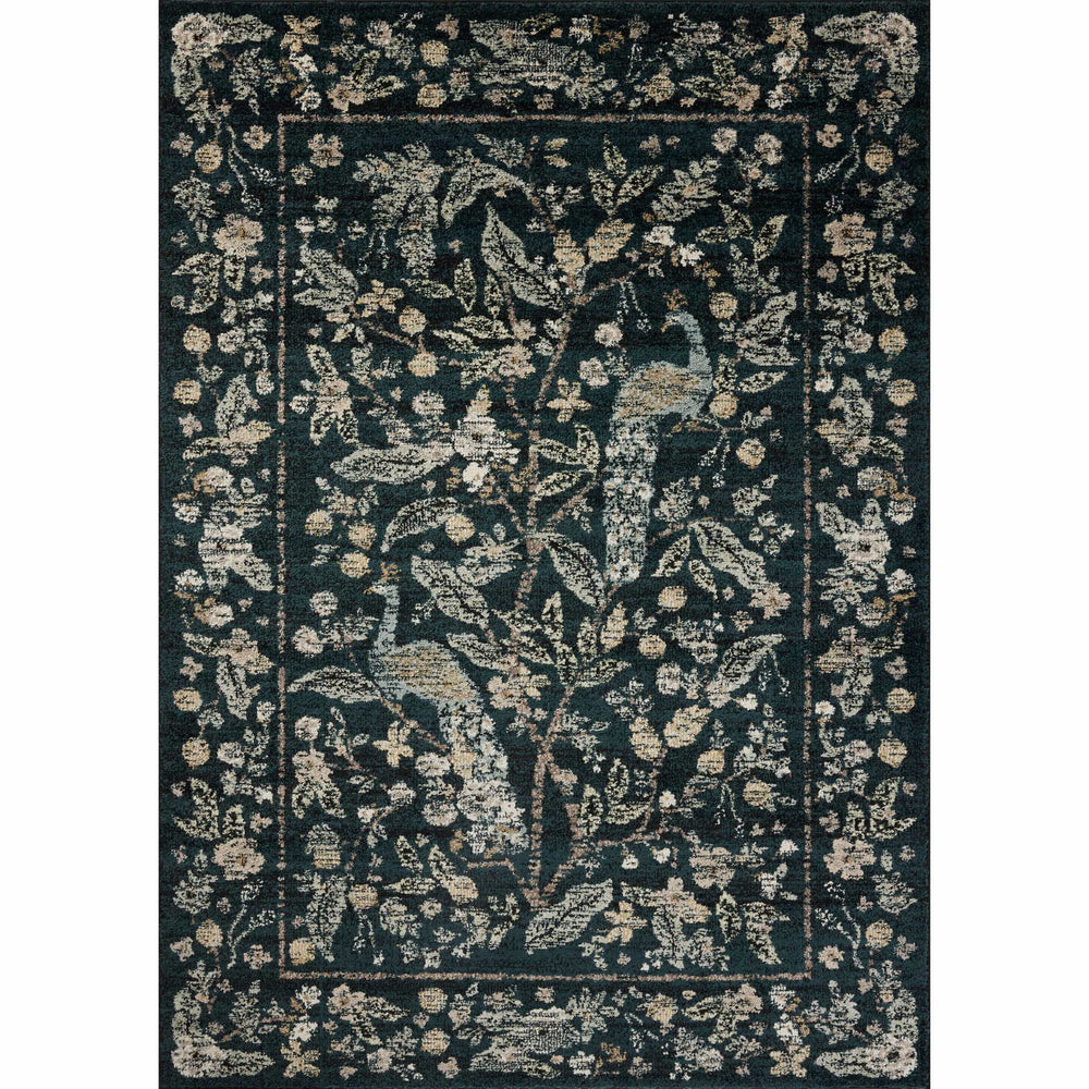 Rifle Paper Co. x Loloi Rug Laurel LAU-05, Peacock Garden Navy-High Fashion Home