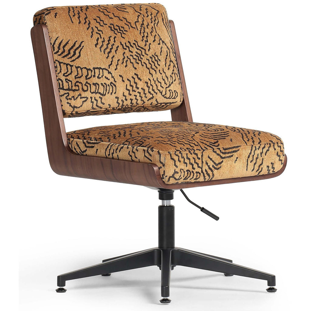 Linon Draper Brown Cow Print Office Chair Draper Office Chair Ashley