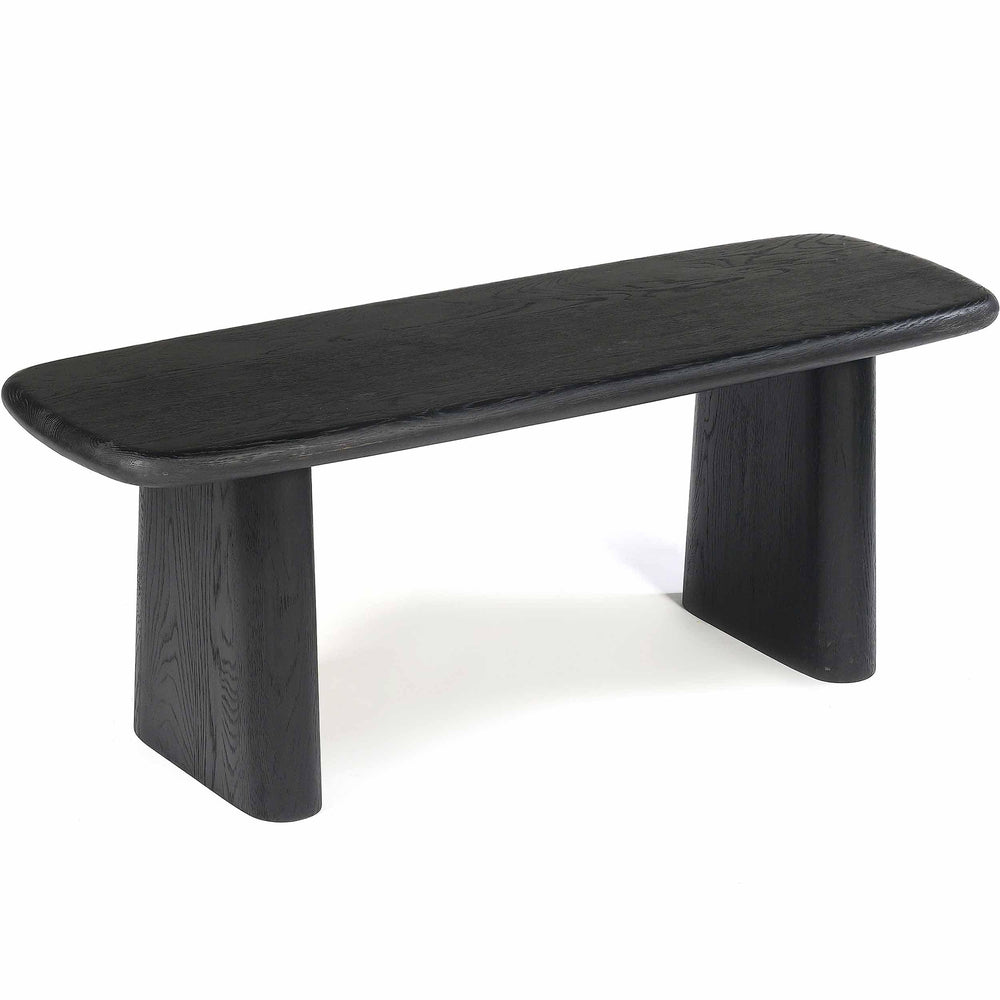 Laurel Dining Bench, Charcoal-Furniture - Dining-High Fashion Home