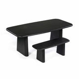 Laurel Dining Bench, Charcoal-Furniture - Dining-High Fashion Home