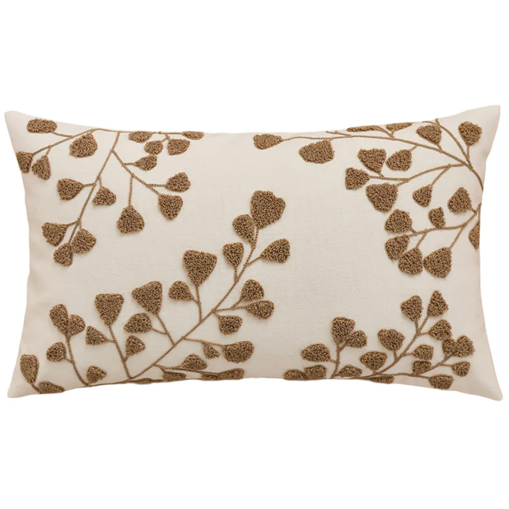 Leaves Lumbar Pillow, Brown