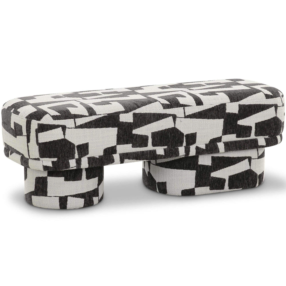 Lena Bench, Black and White-Furniture - Benches-High Fashion Home