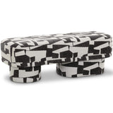 Lena Bench, Black and White-Furniture - Benches-High Fashion Home