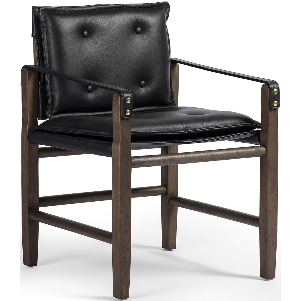 Lenz Leather Dining Arm Chair, Carson Black by Four Hands – High ...