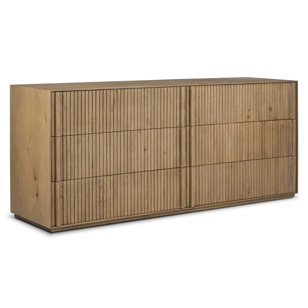 Leo 6 Drawer Dresser, Rustic Light Natural by Four Hands-Furniture - Storage-High Fashion Home