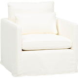 Louie Slipcover Swivel Chair, Turks Cloud