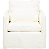 Louie Slipcover Swivel Chair, Turks Cloud