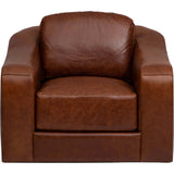 Luka Leather Swivel Chair, Laguna Cognac-Furniture - Chairs-High Fashion Home