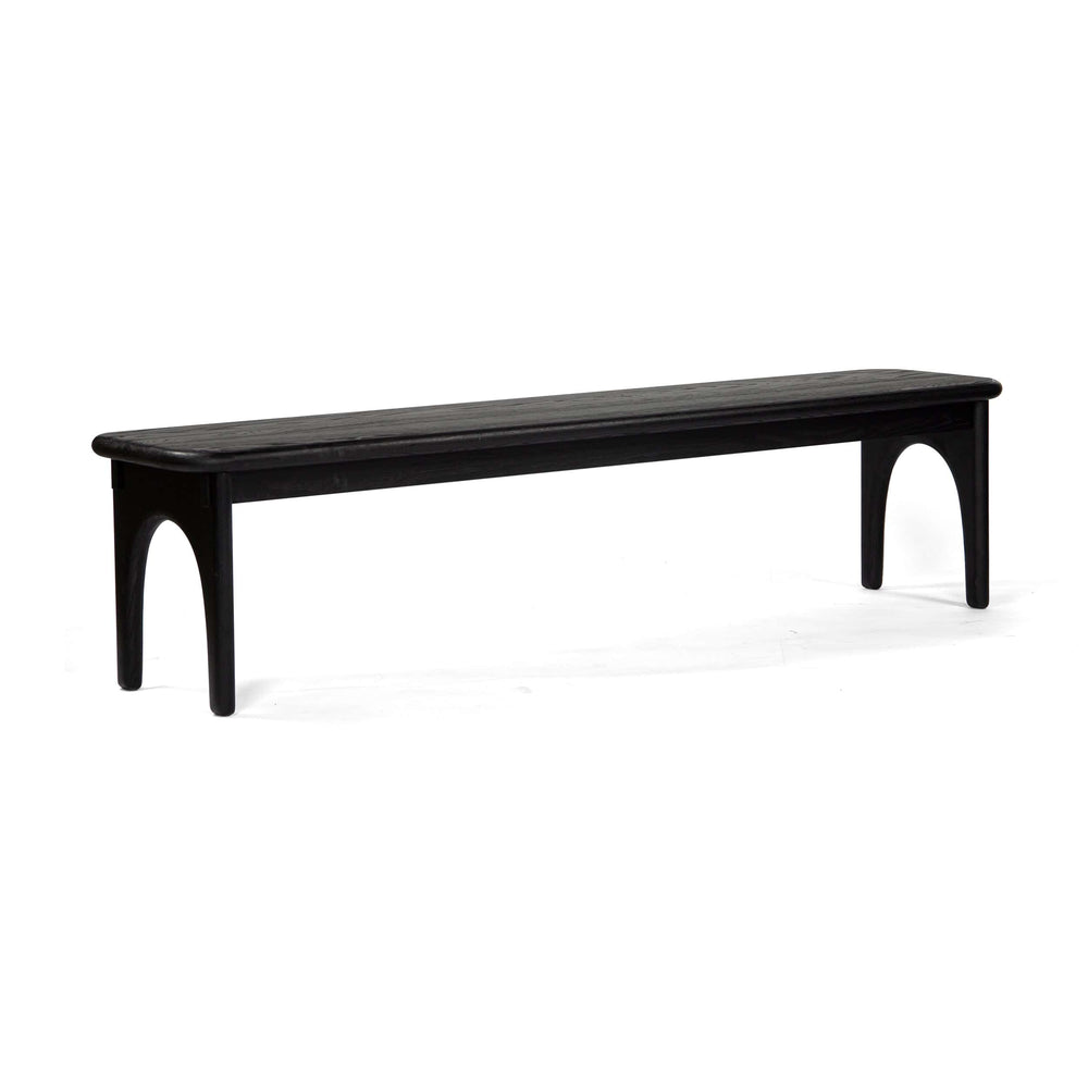Luna Dining Bench, Charcoal-Furniture - Dining-High Fashion Home