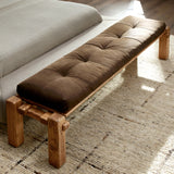 Marcia Leather Bench, Nubuck Cigar by Four Hands