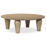 Maricopa Large Round Coffee Table, Worn Oak by Four Hands-Furniture - Accent Tables-High Fashion Home
