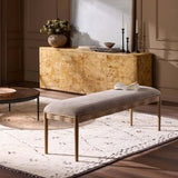 Marie Bench, Sage Worn Velvet by Four Hands-Furniture - Chair-High Fashion Home