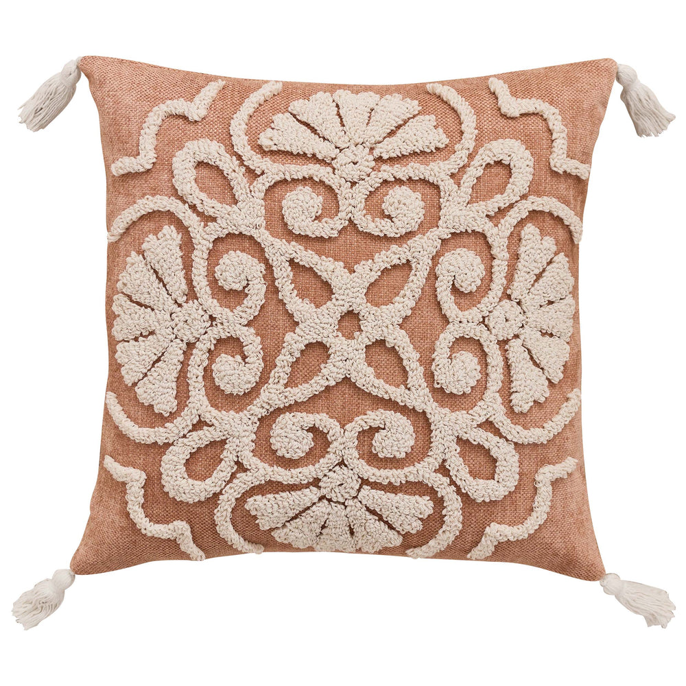 Medallion Tufted Pillow, Blush