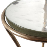 Recycled Glass Top Drink Table, Gold