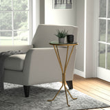 Recycled Glass Top Drink Table, Gold