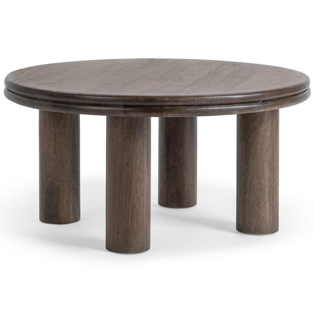 Miranda Round Coffee Table, Cocoa Brown – High Fashion Home