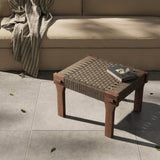 Moxie Outdoor Accent Stool, Dark Textured Woven by Four Hands