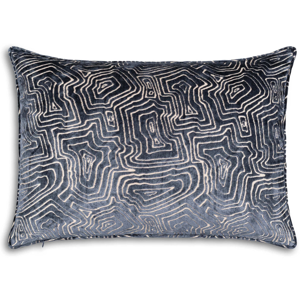 Nala Geometric Lumbar Pillow, Charcoal-Accessories-High Fashion Home