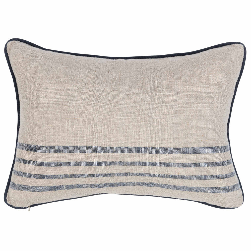 Newport Lumbar Pillow, Natural/Navy